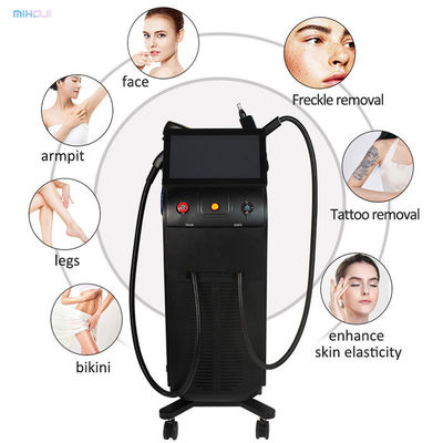 Q Switch 2 Handles Soprano Diode Laser 808nm Nd Yag For Hair Removal